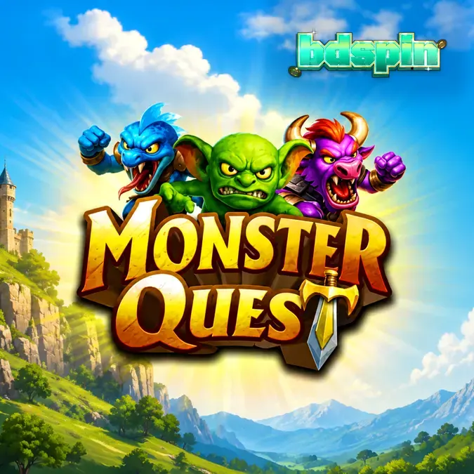 Monster Quest স্লট গেমের একটি দৃশ্য যেখানে মধ্যযুগীয় থিম এবং মেগাওয়েজ গ্রিড প্রদর্শিত হচ্ছে।